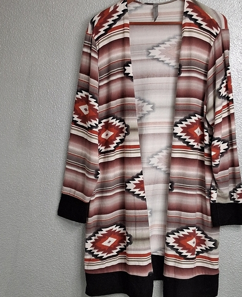 Honeyme Curvy Aztec Open Cardigan   Size XL - Picture 1 of 12